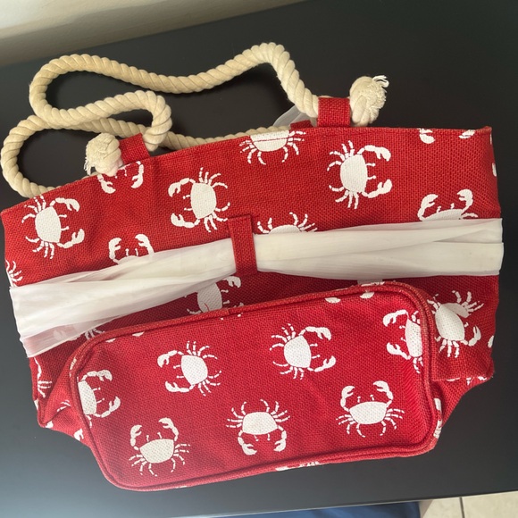 Mudpie Crab Print Tote Bag - Picture 2 of 4